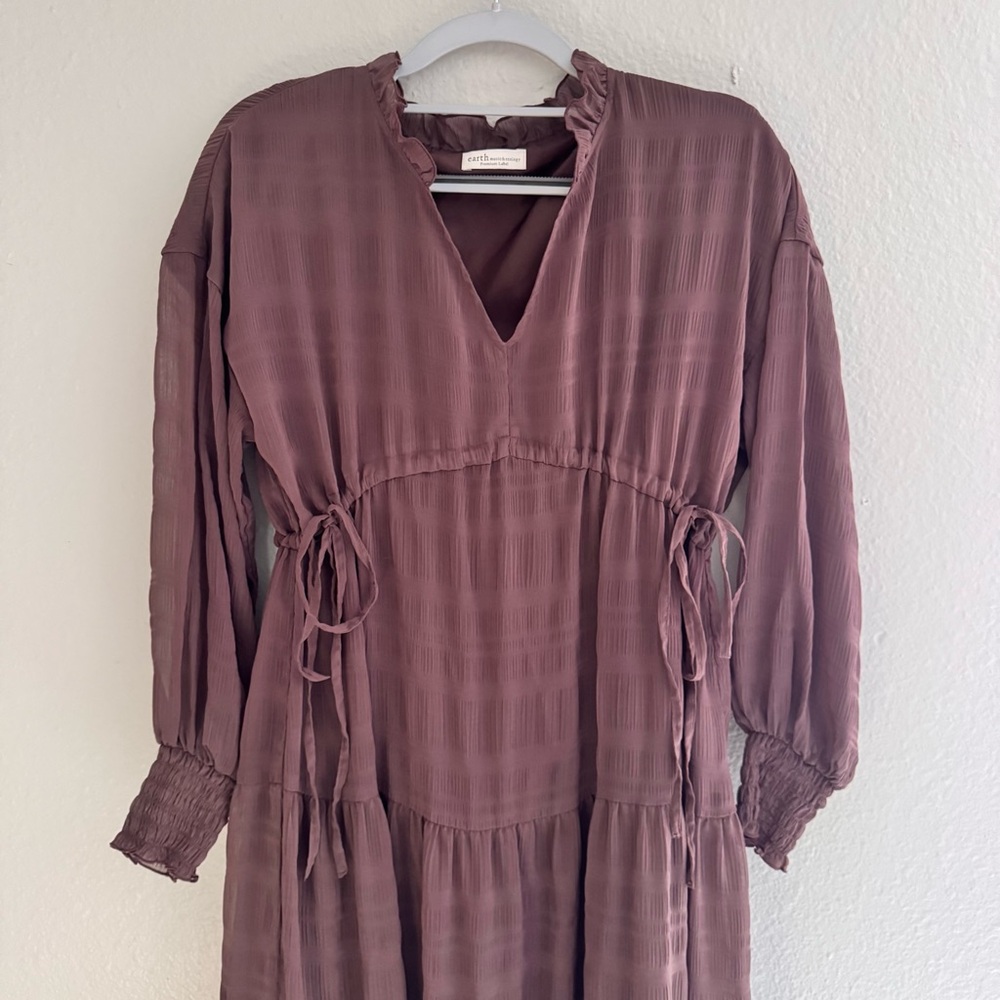 Earth music&ecology Premium Label Flowy Brown Dress S
